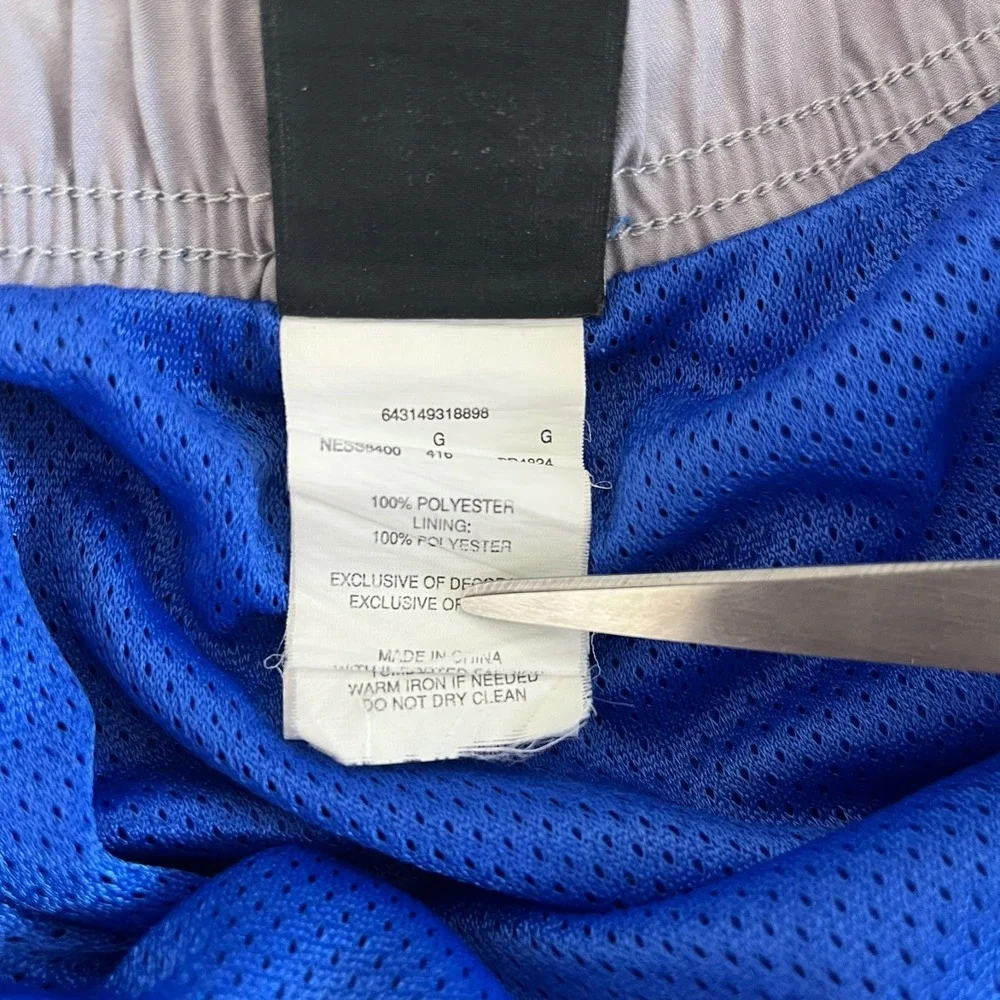 Nike‎ Swim Trunks Men's Size L Blue Mesh Lined Drawstring Swoosh Logo